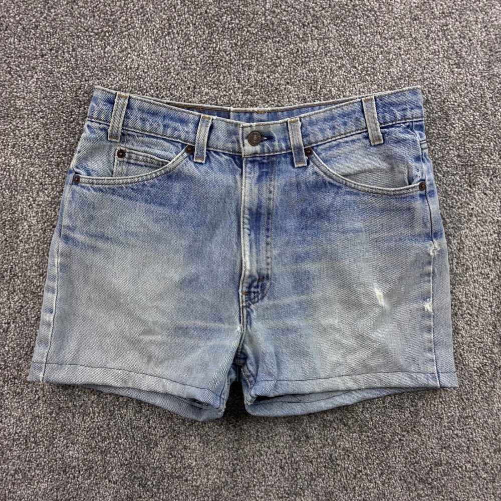 Vintage Levi's 517 Shorts Women's 32 Blue Cotton Orange Tab Cut Off 20517-0217